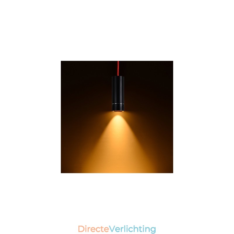 1-lichts mini hanglamp zwart geanodiseerd met aluminium