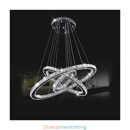 Dimbare ronde hanglamp met K9-kristal, warm en koel wit, met afstandsbediening Dimbare ronde hanglamp met K9-kristal, warm en koel wit, met afstandsbediening