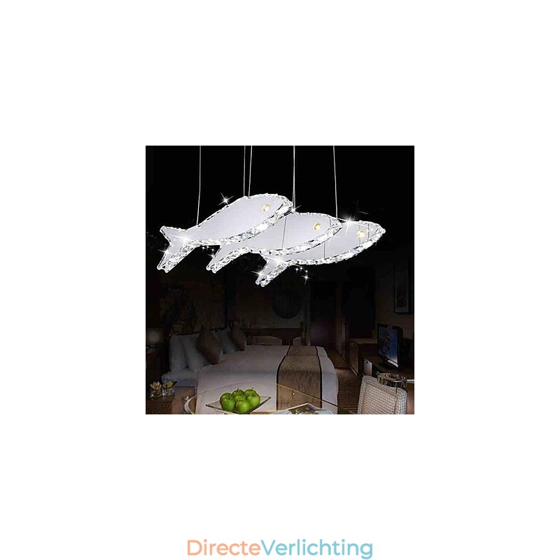 Moderne, eigentijdse kristallen metalen hanglamp