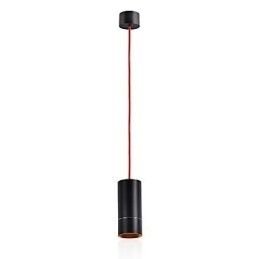 1-lichts mini hanglamp zwart geanodiseerd met aluminium