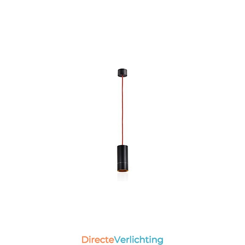 1-lichts mini hanglamp zwart geanodiseerd met aluminium