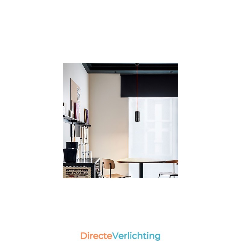 1-lichts mini hanglamp zwart geanodiseerd met aluminium