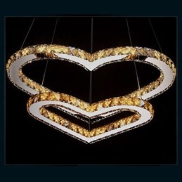 Hanglamp Kroonluchter Licht Transparant OF Amber K9 Kristal Dubbele Hartvormige Plafondlampen Verlichting