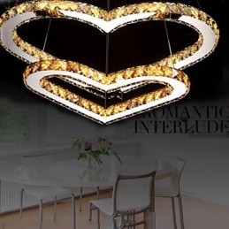 Hanglamp Kroonluchter Licht Transparant OF Amber K9 Kristal Dubbele Hartvormige Plafondlampen Verlichting