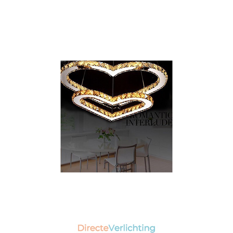Hanglamp Kroonluchter Licht Transparant OF Amber K9 Kristal Dubbele Hartvormige Plafondlampen Verlichting