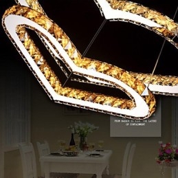 Hanglamp Kroonluchter Licht Transparant OF Amber K9 Kristal Dubbele Hartvormige Plafondlampen Verlichting
