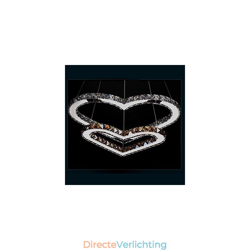 Hanglamp Kroonluchter Licht Transparant OF Amber K9 Kristal Dubbele Hartvormige Plafondlampen Verlichting