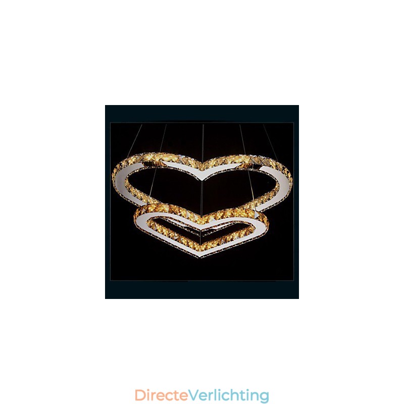 Hanglamp Kroonluchter Licht Transparant OF Amber K9 Kristal Dubbele Hartvormige Plafondlampen Verlichting