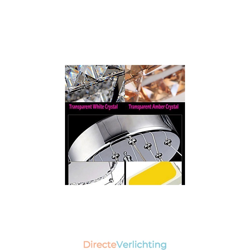Hanglamp Kroonluchter Licht Transparant OF Amber K9 Kristal Dubbele Hartvormige Plafondlampen Verlichting
