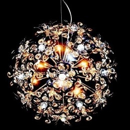 Moderne eigentijdse chromen kristallen hanglamp