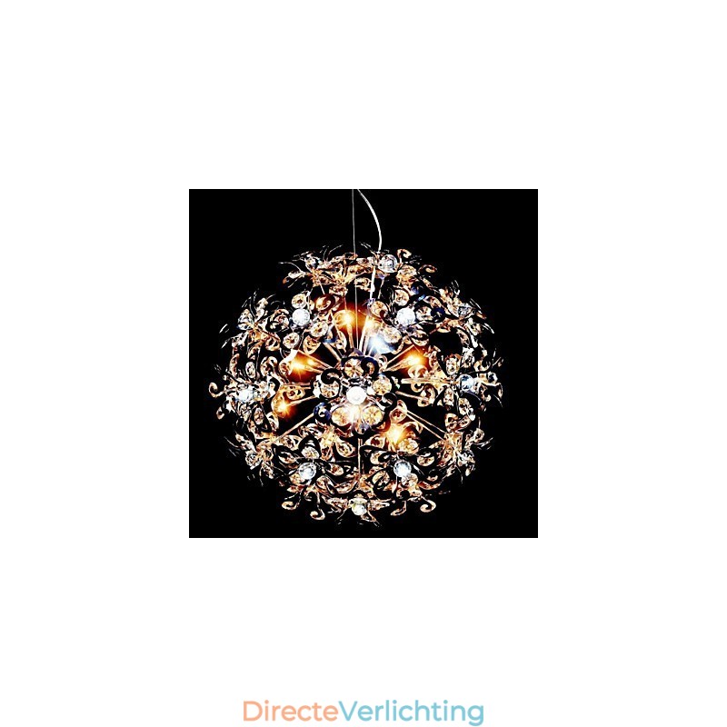 Moderne eigentijdse chromen kristallen hanglamp