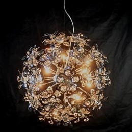 Moderne eigentijdse chromen kristallen hanglamp