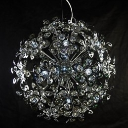 Moderne eigentijdse chromen kristallen hanglamp