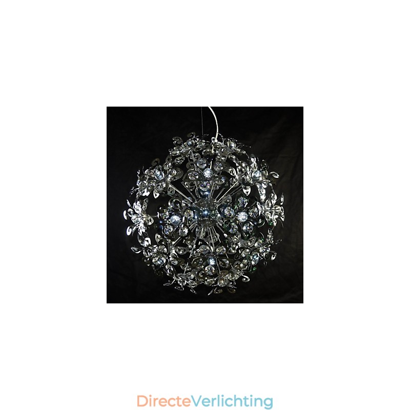 Moderne eigentijdse chromen kristallen hanglamp