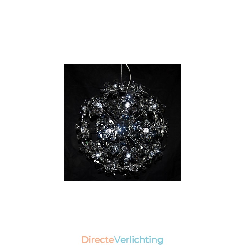 Moderne eigentijdse chromen kristallen hanglamp