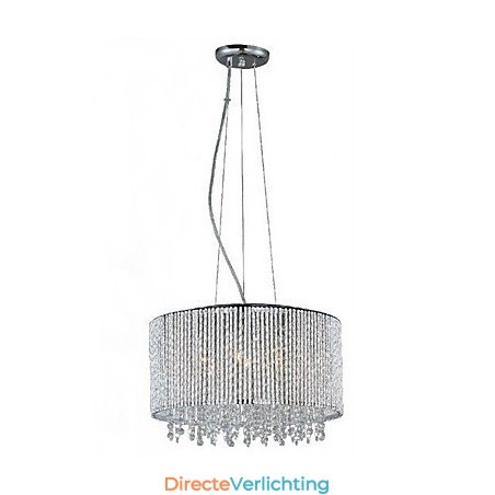 Kristallen hanglamp met 7 lampen in cilindervorm Kristallen hanglamp met 7 lampen in cilindervorm