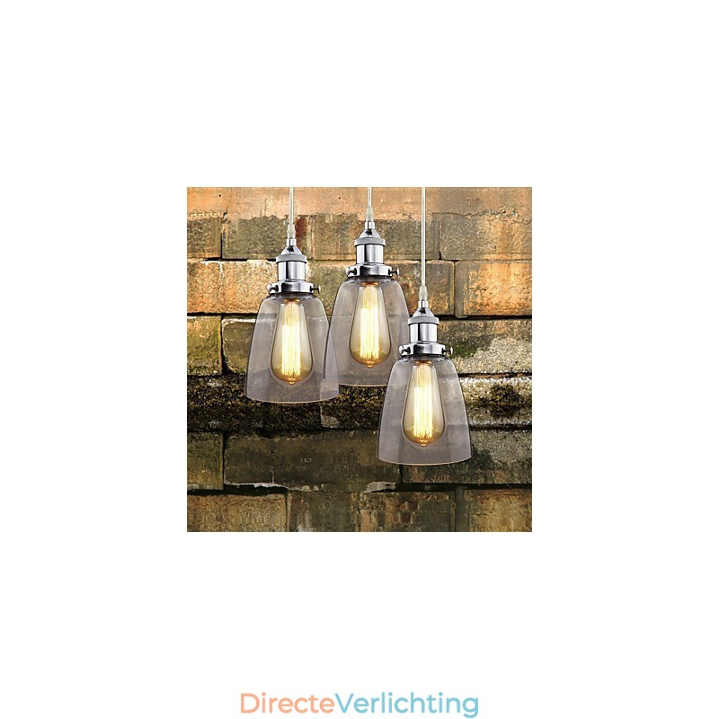 Moderne Chromen Glazen Vintage Industriële Retro Fitting Edison Hanglamp Café Porch Light
