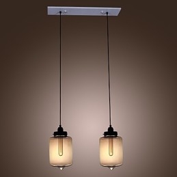 Moderne glazen hanglamp met 2 lampen in transparant flesontwerp