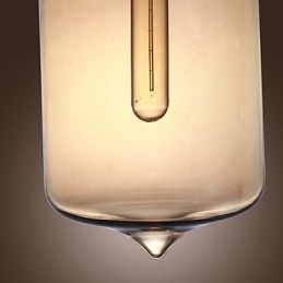 Moderne glazen hanglamp met 2 lampen in transparant flesontwerp
