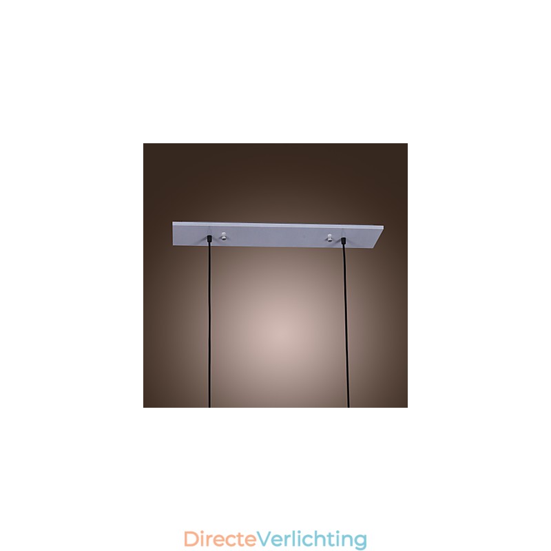 Moderne glazen hanglamp met 2 lampen in transparant flesontwerp