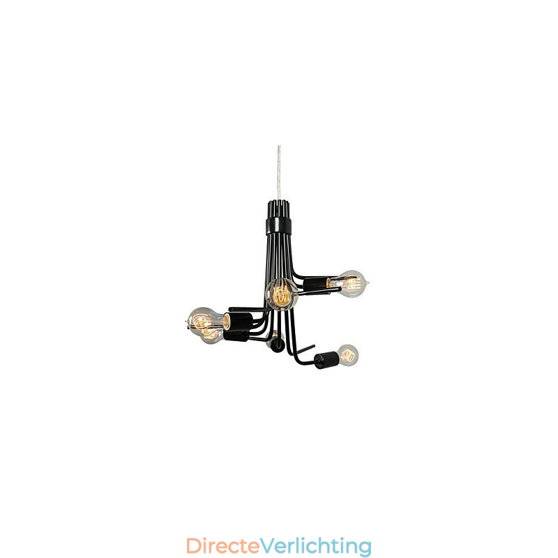 Noord-Amerikaanse stijl moderne karakteristieke 6-lichts hanglamp in zwart