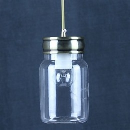 Landelijke gegalvaniseerde glazen hanglamp garage