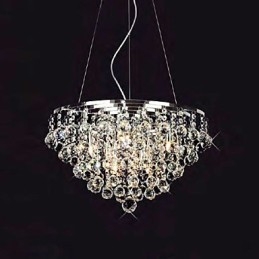 Kristallen hanglamp met 8 lampen in ronde vorm