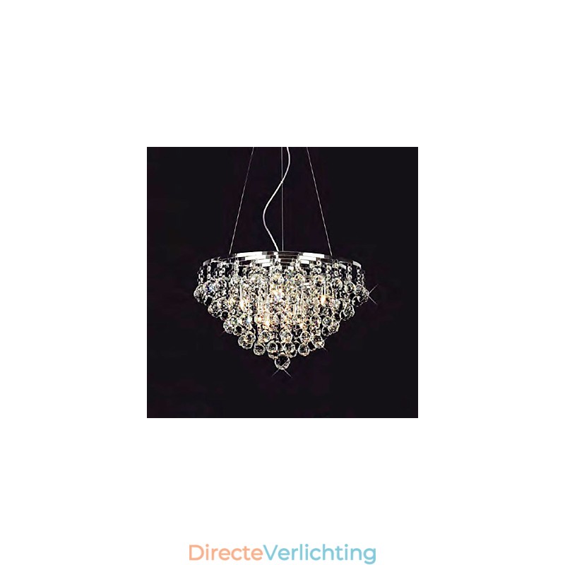 Kristallen hanglamp met 8 lampen in ronde vorm