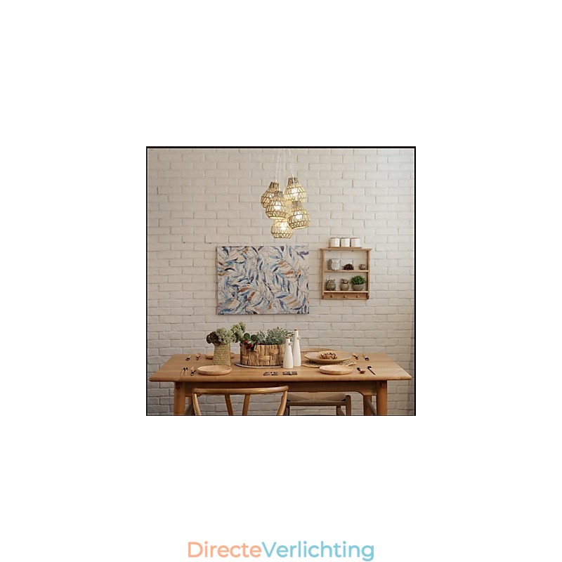 Cage Rope Creatieve RETRO Kunst 5 Hoofd Kroonluchter