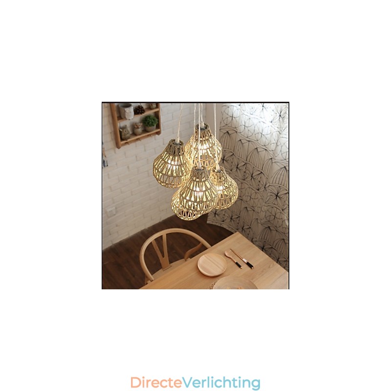 Cage Rope Creatieve RETRO Kunst 5 Hoofd Kroonluchter