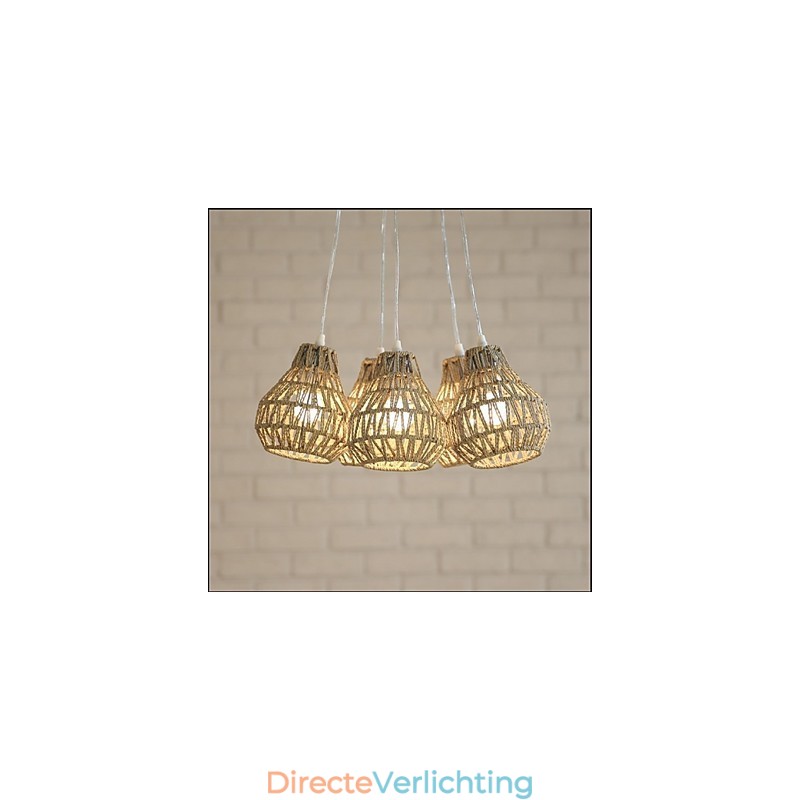 Cage Rope Creatieve RETRO Kunst 5 Hoofd Kroonluchter