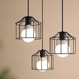 1 lampen landelijke metalen hanglamp