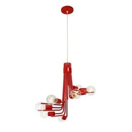 Noord-Amerikaanse stijl moderne karakteristieke 8-lichts hanglamp in rood