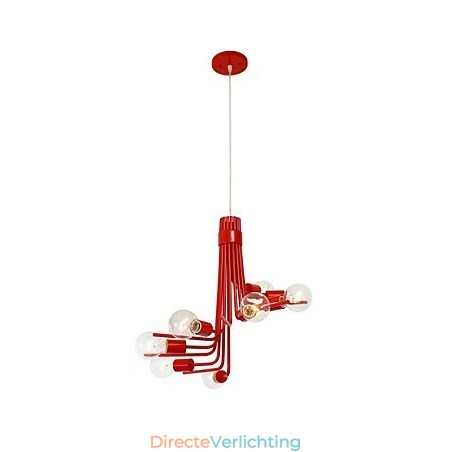 Noord-Amerikaanse stijl moderne karakteristieke 8-lichts hanglamp in rood Noord-Amerikaanse stijl moderne karakteristieke 8-lichts hanglamp in rood