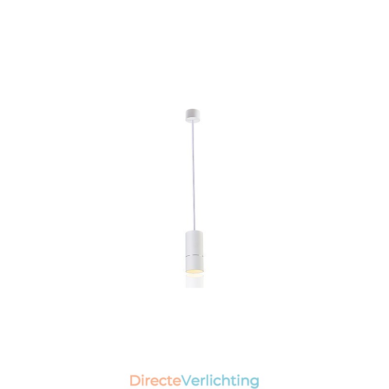GE 05032 8W 136mm 1-lichts mini hanglamp gepoedercoat wit met aluminium
