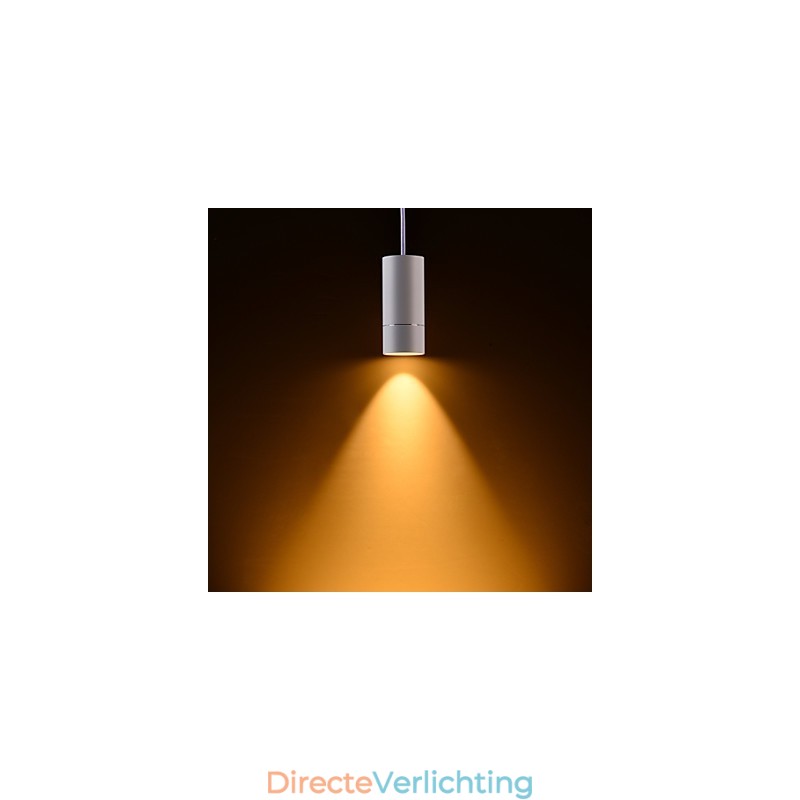 GE 05032 8W 136mm 1-lichts mini hanglamp gepoedercoat wit met aluminium