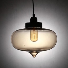 Moderne transparante glazen hanglamp met 2 lampen in bubbeldesign