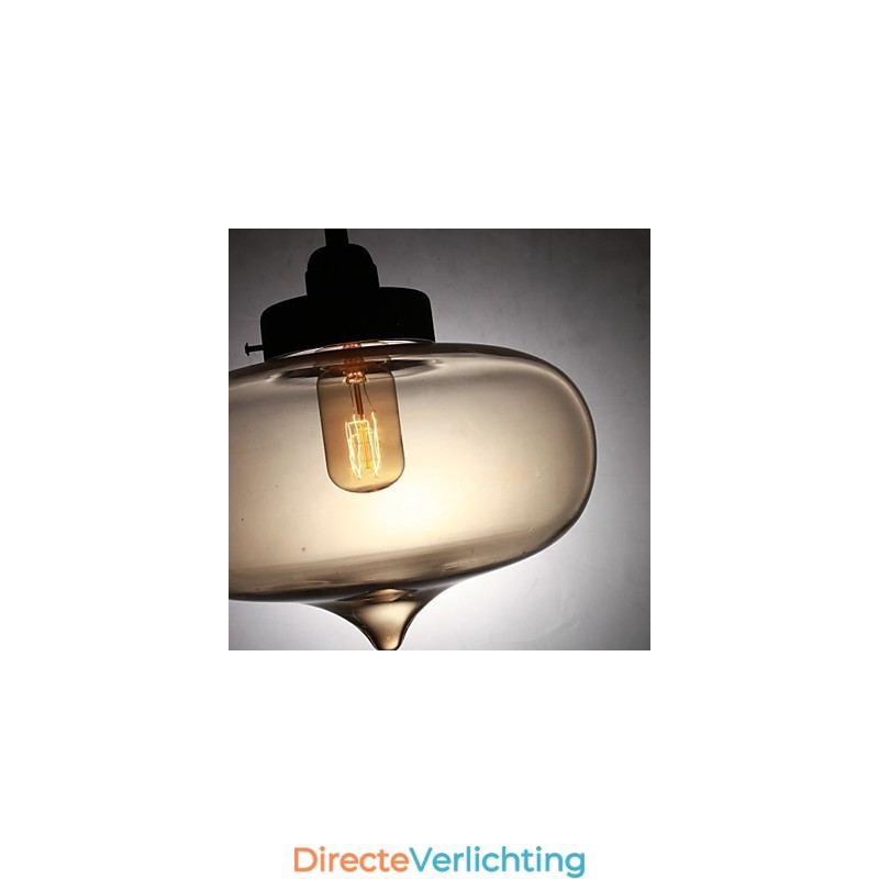 Moderne transparante glazen hanglamp met 2 lampen in bubbeldesign