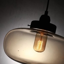 Moderne transparante glazen hanglamp met 2 lampen in bubbeldesign