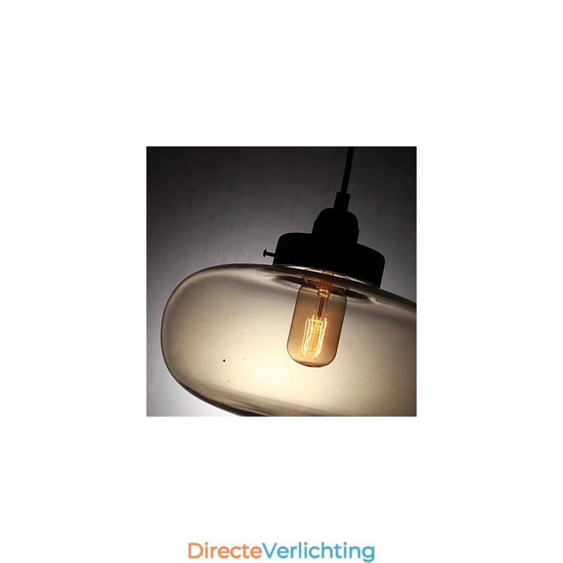 Moderne transparante glazen hanglamp met 2 lampen in bubbeldesign