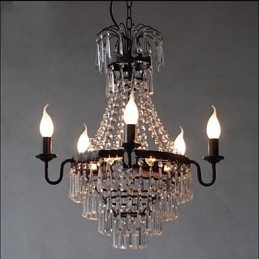 Amerikaanse Country Retro Kaars Kristallen Lamp