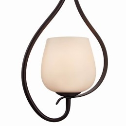 Hanglamp met ijzeren schilderij en glazen kap, klassieke verlichtingslamp met 1 kop