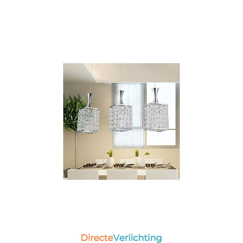 3 lampen metalen frame K9 kristallen kroonluchter hanglamp stuurlamp
