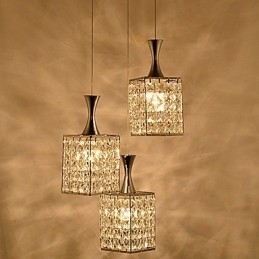 3 lampen metalen frame K9 kristallen kroonluchter hanglamp stuurlamp