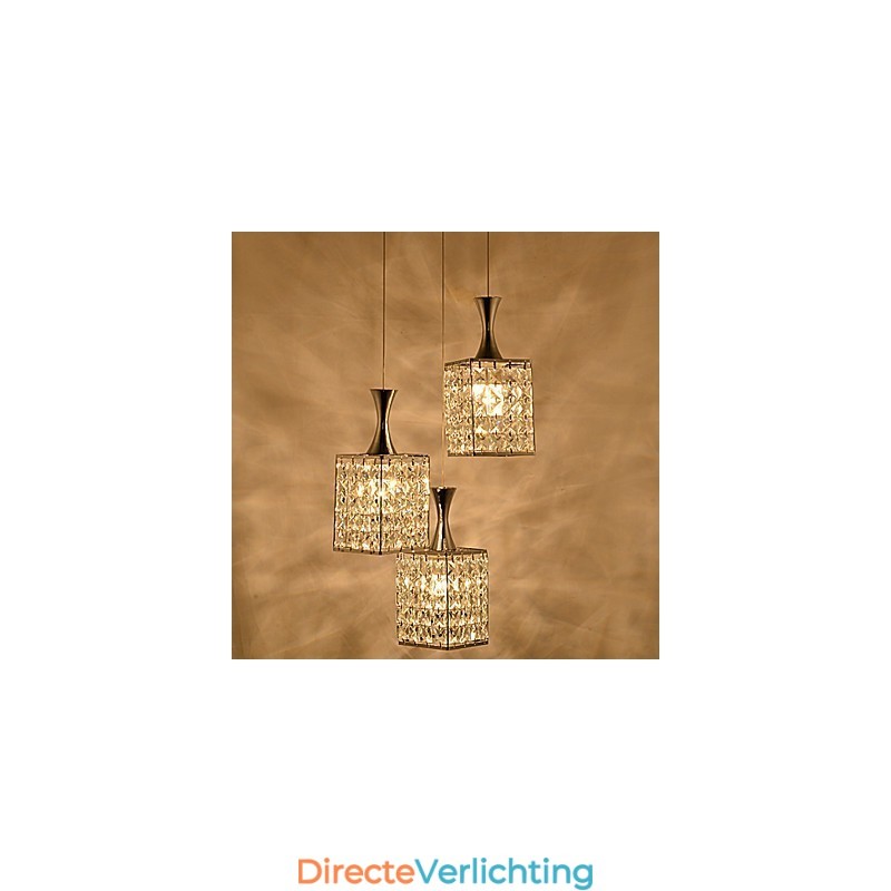 3 lampen metalen frame K9 kristallen kroonluchter hanglamp stuurlamp