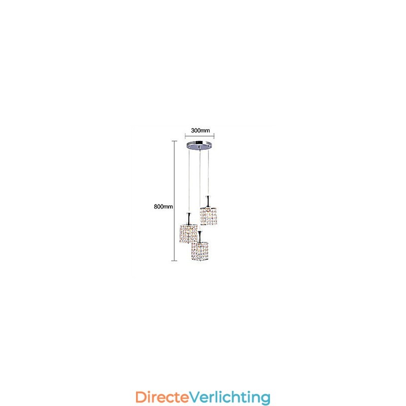 3 lampen metalen frame K9 kristallen kroonluchter hanglamp stuurlamp