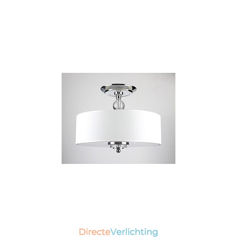Elegante kristallen plafondlamp met 6 lampen in cilindervormige kap