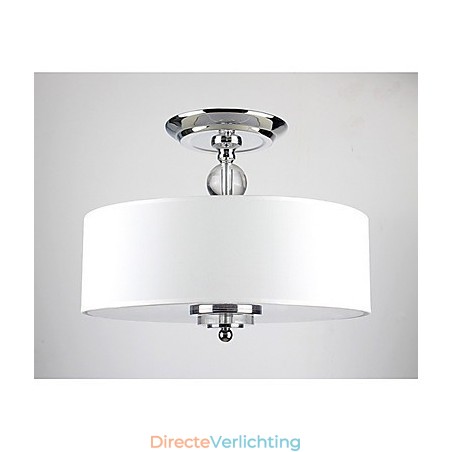 Elegante kristallen plafondlamp met 6 lampen in cilindervormige kap Elegante kristallen plafondlamp met 6 lampen in cilindervormige kap