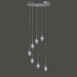 Moderne, eigentijdse, traditionele, klassieke, metalen hanglamp van chroom