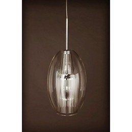 Moderne, eigentijdse, traditionele, klassieke, metalen hanglamp van chroom